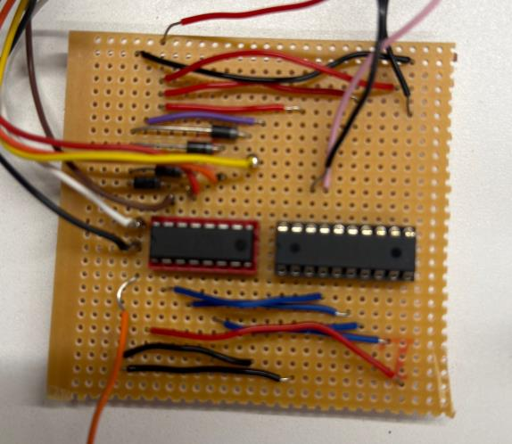 Micromouse prototype control board with wired components