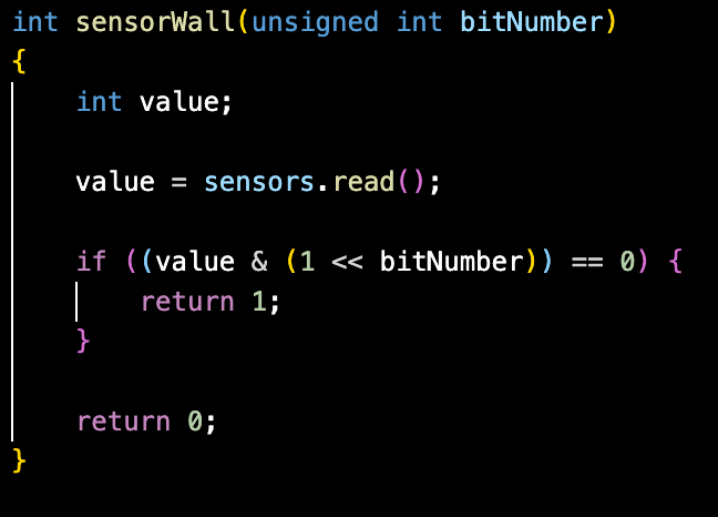 C code used to read Micromouse wall sensors